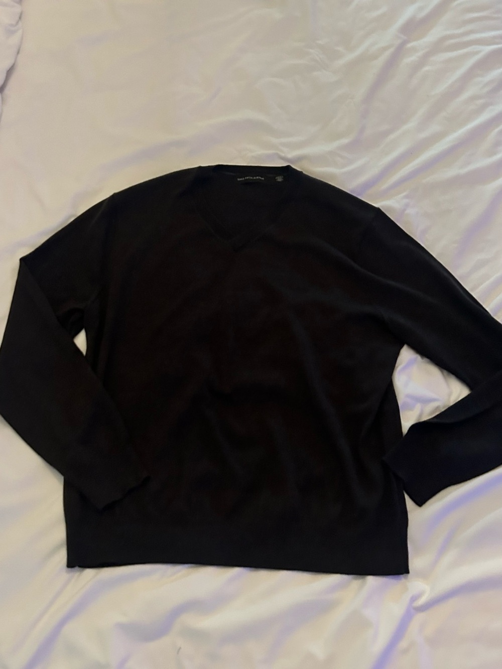 Saks Fifth Avenue Men's Black V-Neck Sweater